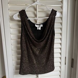 Vintage metallic cowl neck tank | J.R. Nites by Caliendo